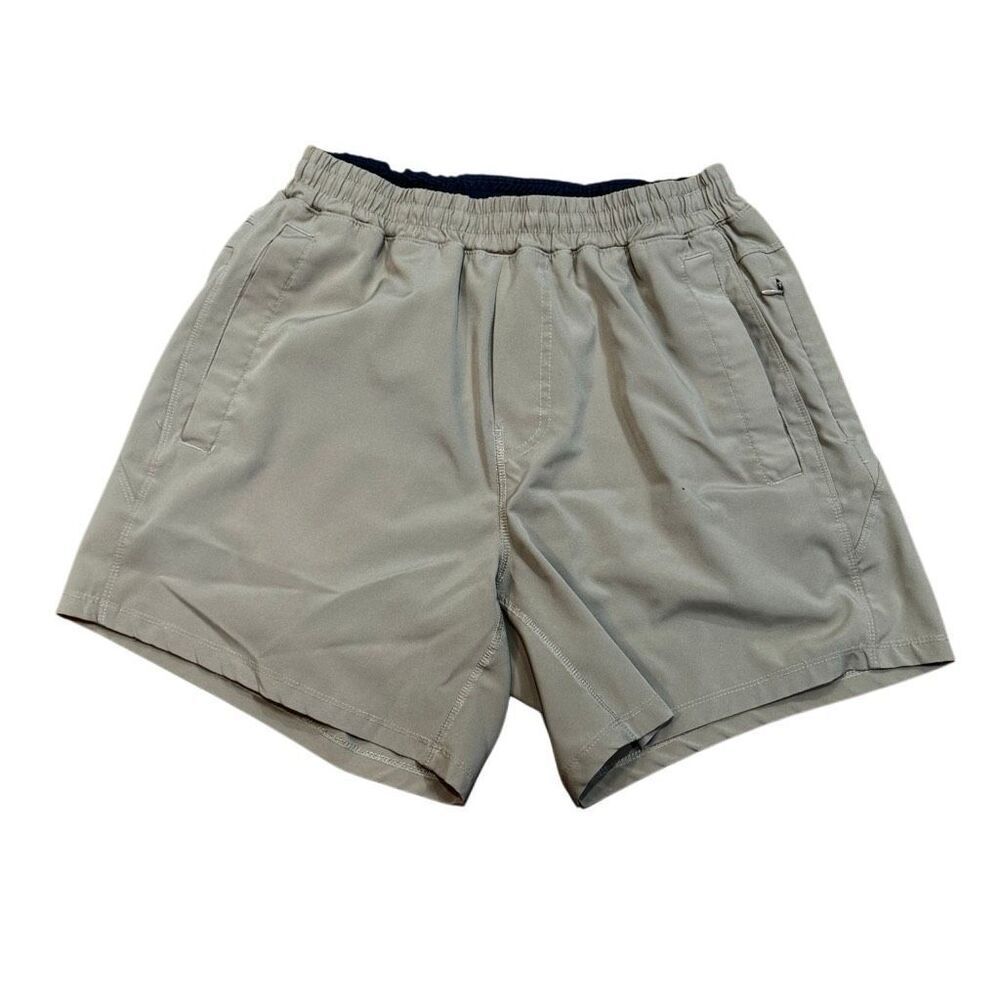 Freeballers 2 in 1 Lined Athletic Shorts. Tan. Size Large.